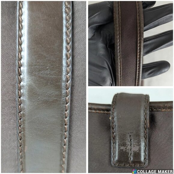 FERRAGAMO Vara Bow Solid Knit Nylon Designer Formal Medium Brown Hobo Charm BAG - Picture 12 of 16